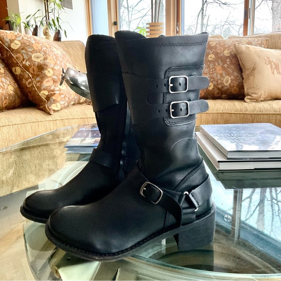 🔥HP! 🥂🍾👏🔥GEEWAWA 🔥 Fab NEW Moto Boots — Size 6. Leather **VERY RARE & SO COOL ⭐️ - Picture 9 of 14